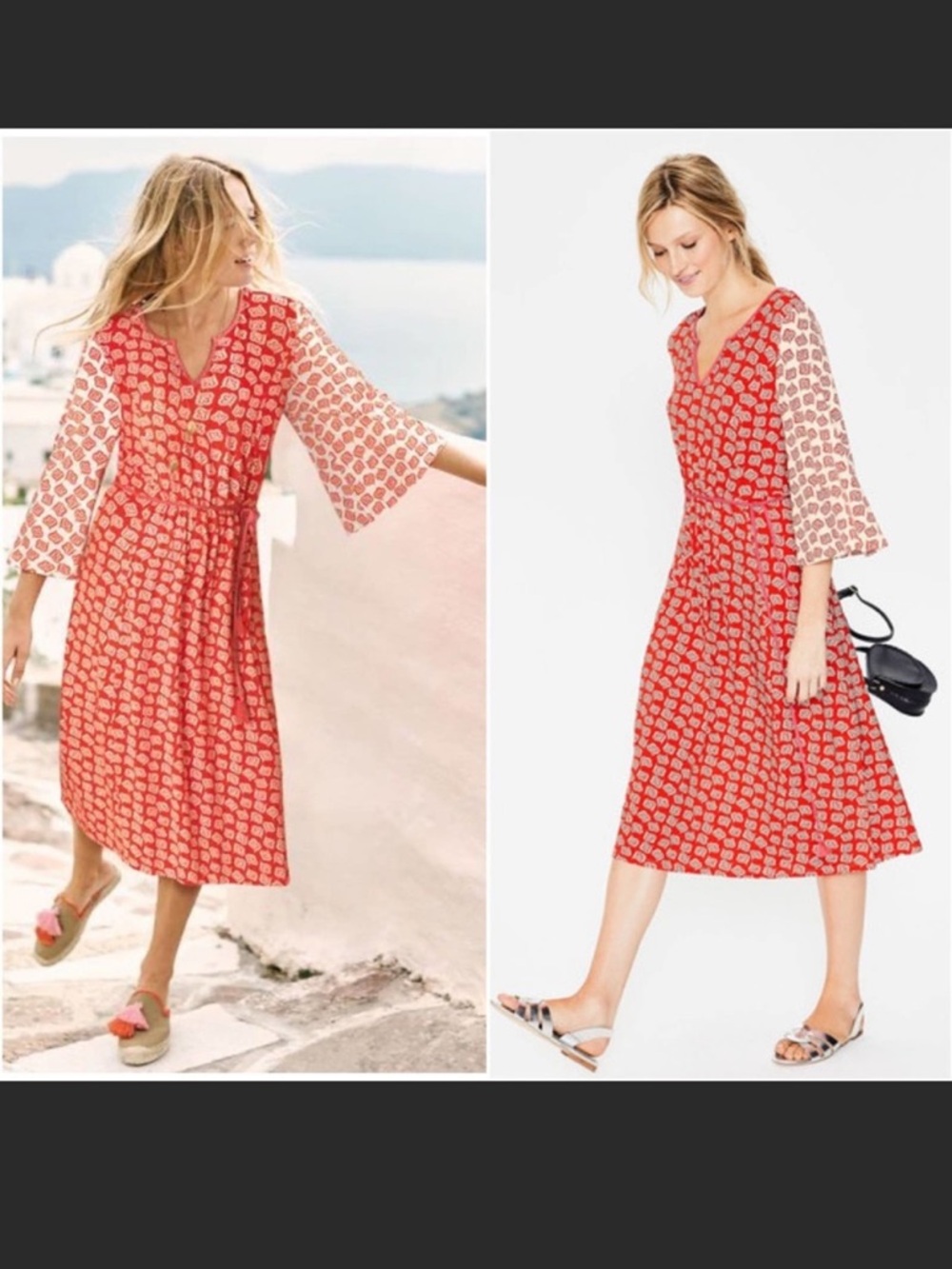 Boden falling petals midi dress